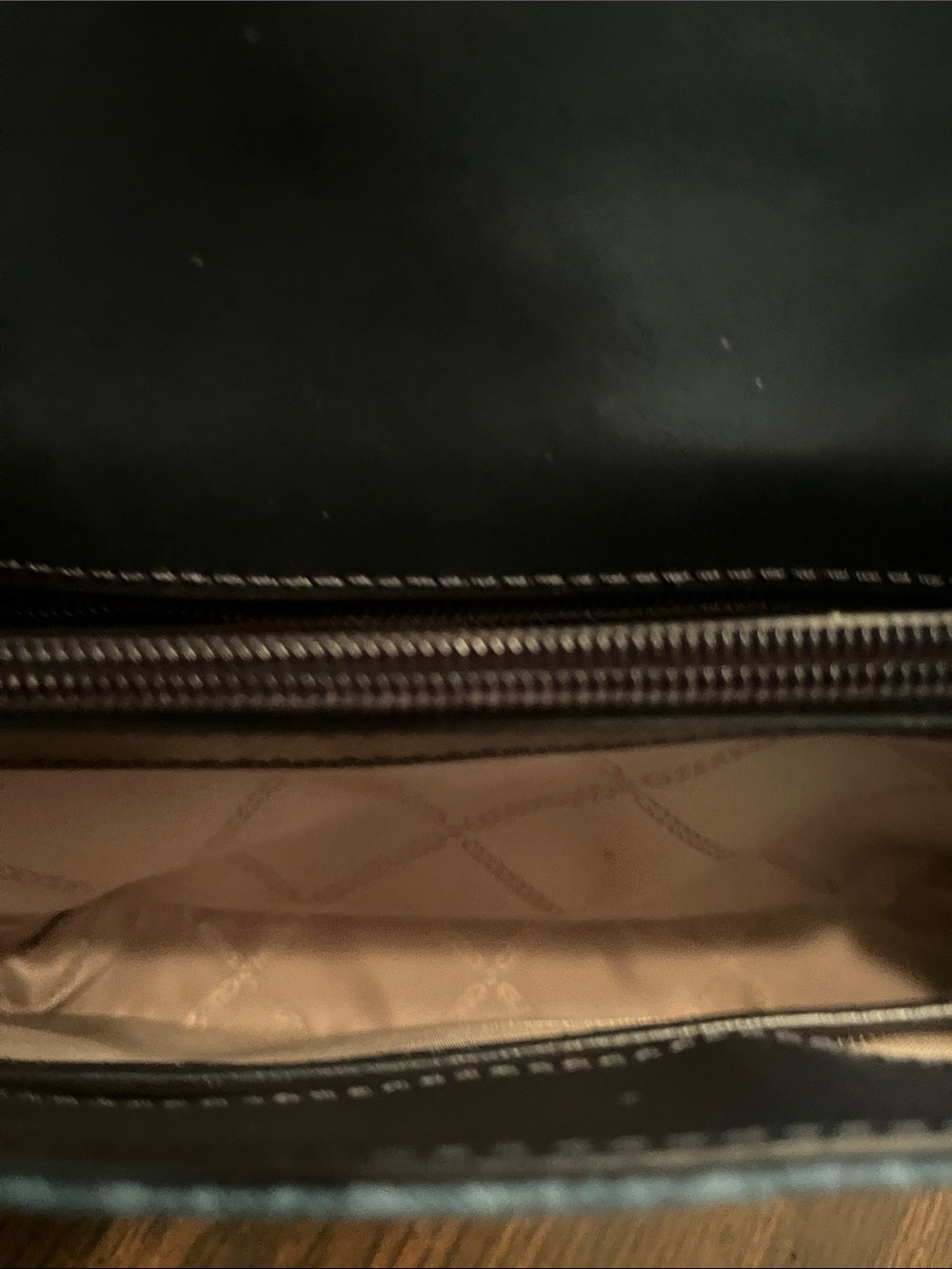 Michael Kors Navy Denim MK Logo Crossbody with Gold Chain - Picture 4 of 5